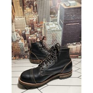 Truman Boot Co. - Black Cypress Teacore Cap Toe Boots - Sz. 9.5